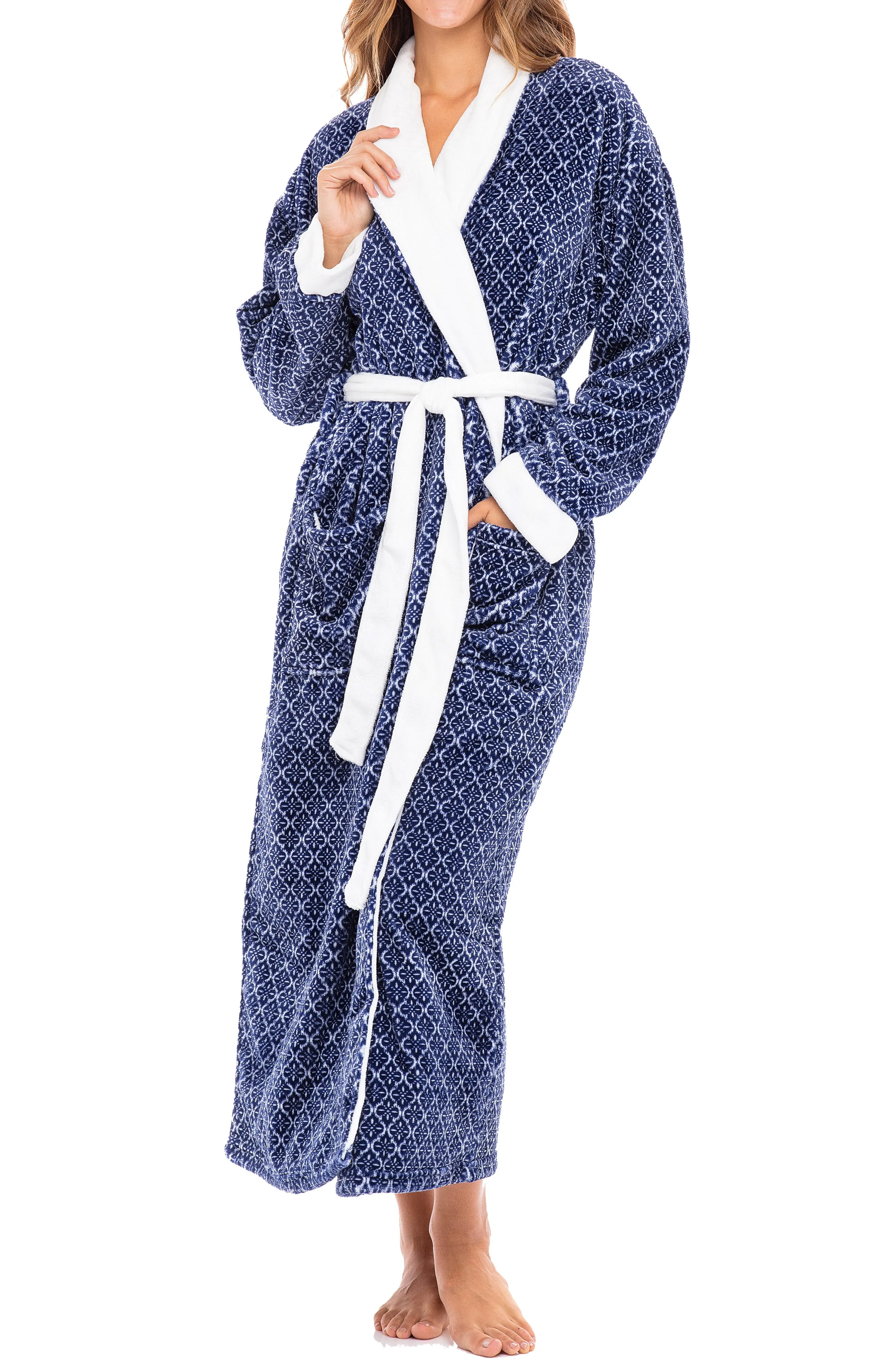Women's Classic Winter Robe, Plush Fleece Bathrobe