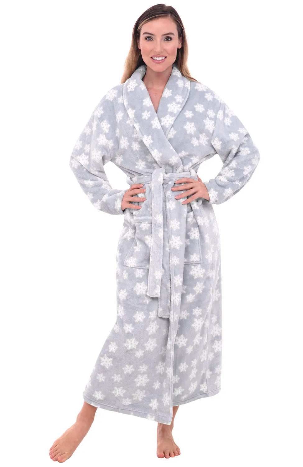 Women's Classic Winter Robe, Plush Fleece Bathrobe