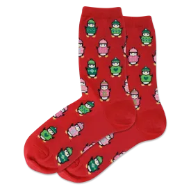 WOMEN'S COZY PENGUINS CREW SOCKS