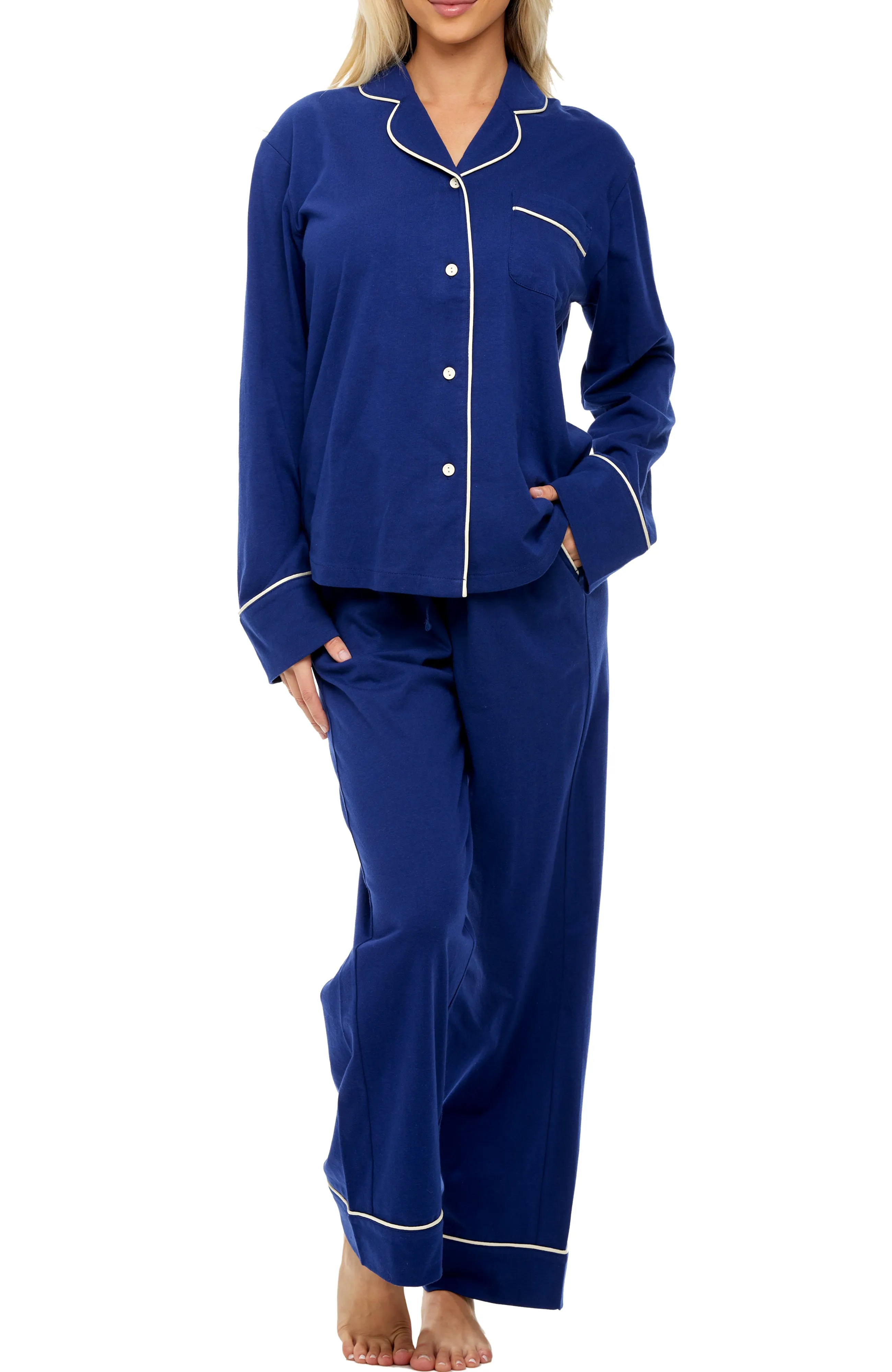 Womens Long Sleeve Knit Pajamas