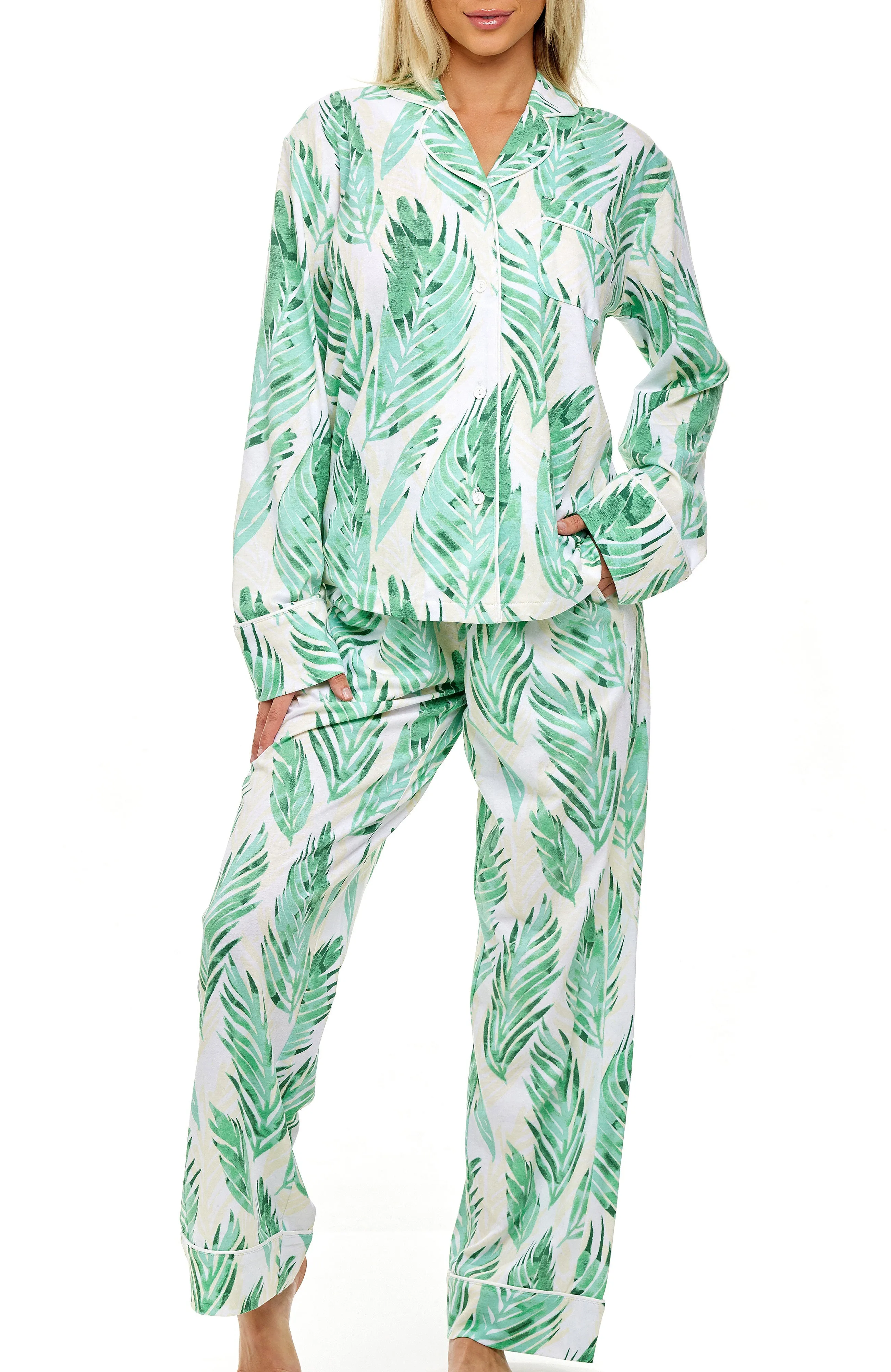 Womens Long Sleeve Knit Pajamas