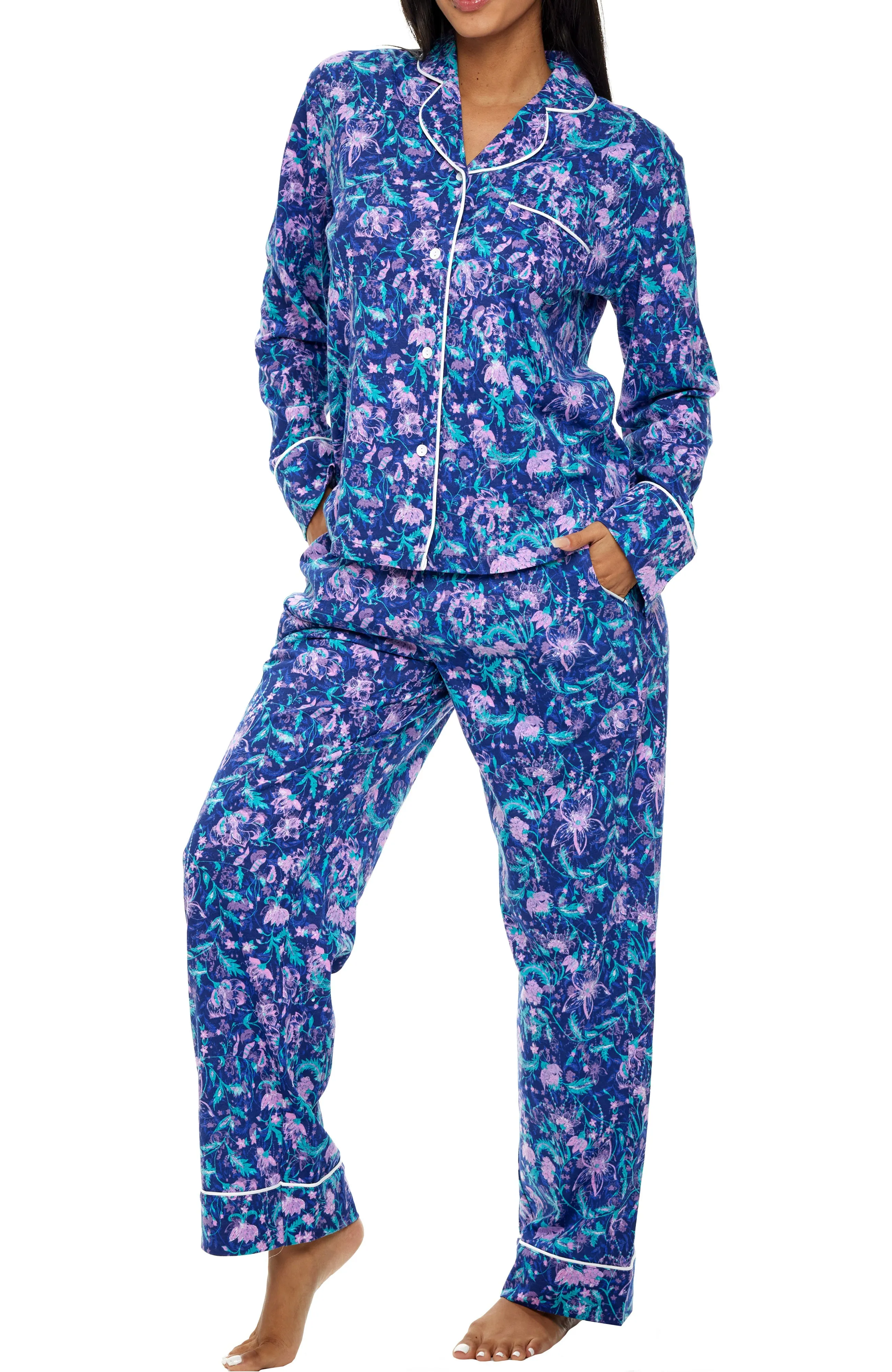 Womens Long Sleeve Knit Pajamas