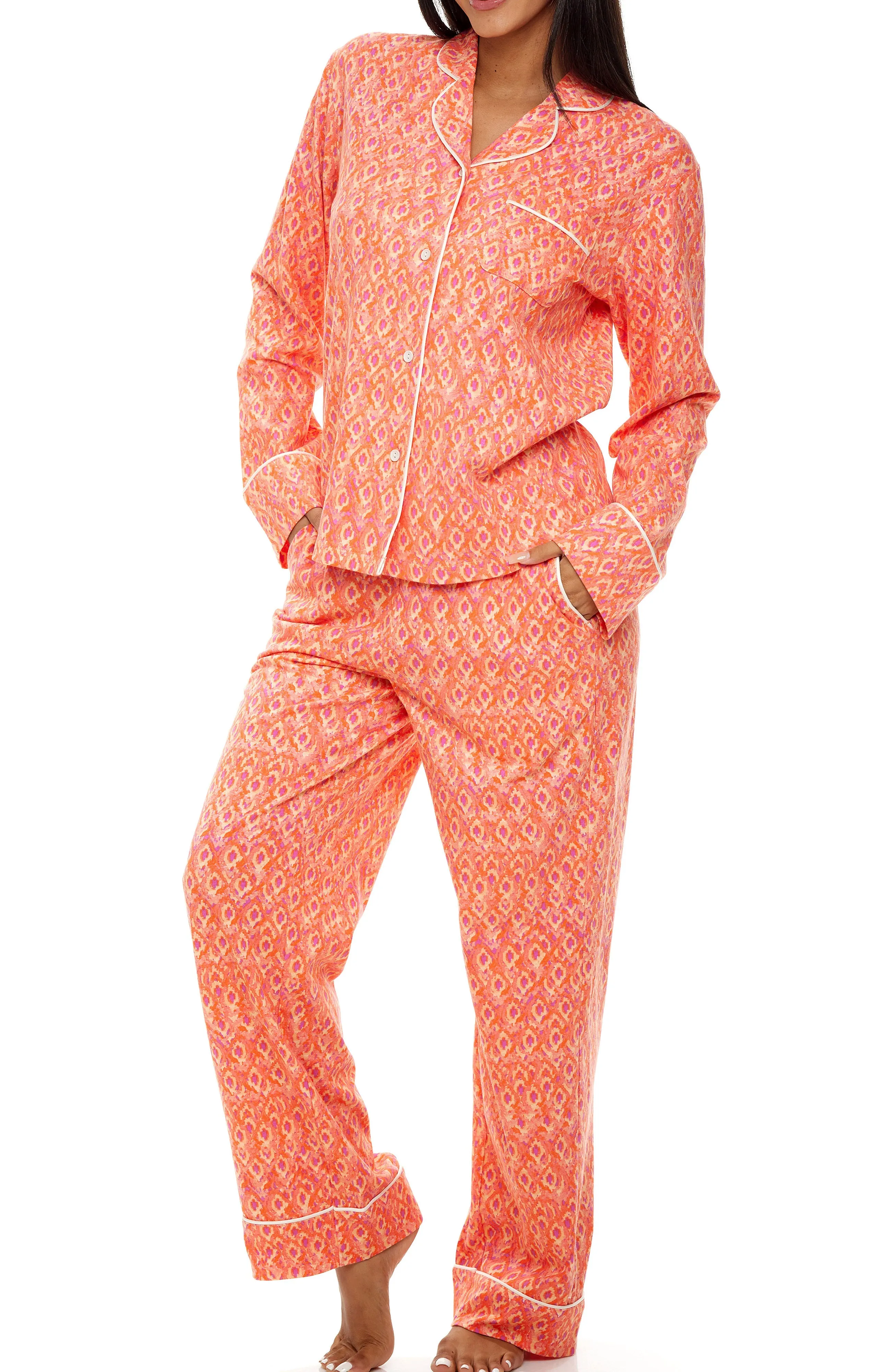 Womens Long Sleeve Knit Pajamas