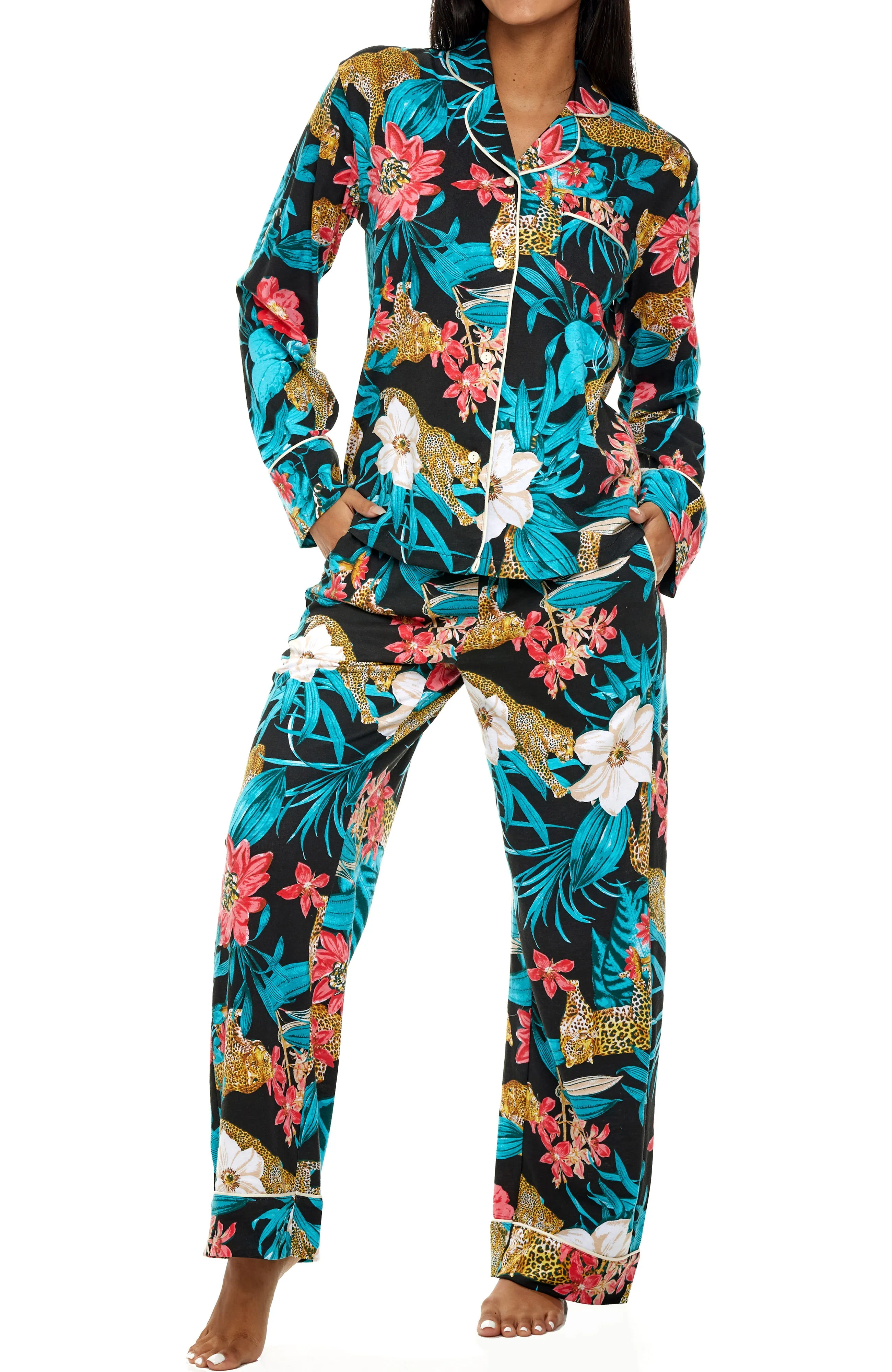 Womens Long Sleeve Knit Pajamas
