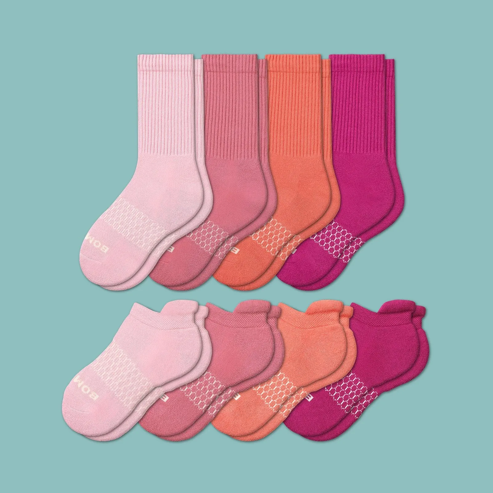 Youth Solids Calf & Ankle Sock 8-Pack