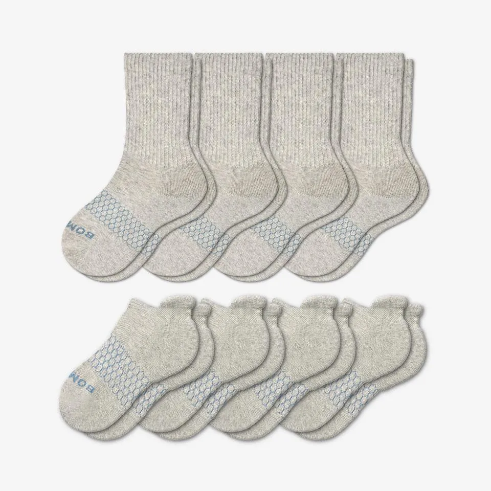 Youth Solids Calf & Ankle Sock 8-Pack