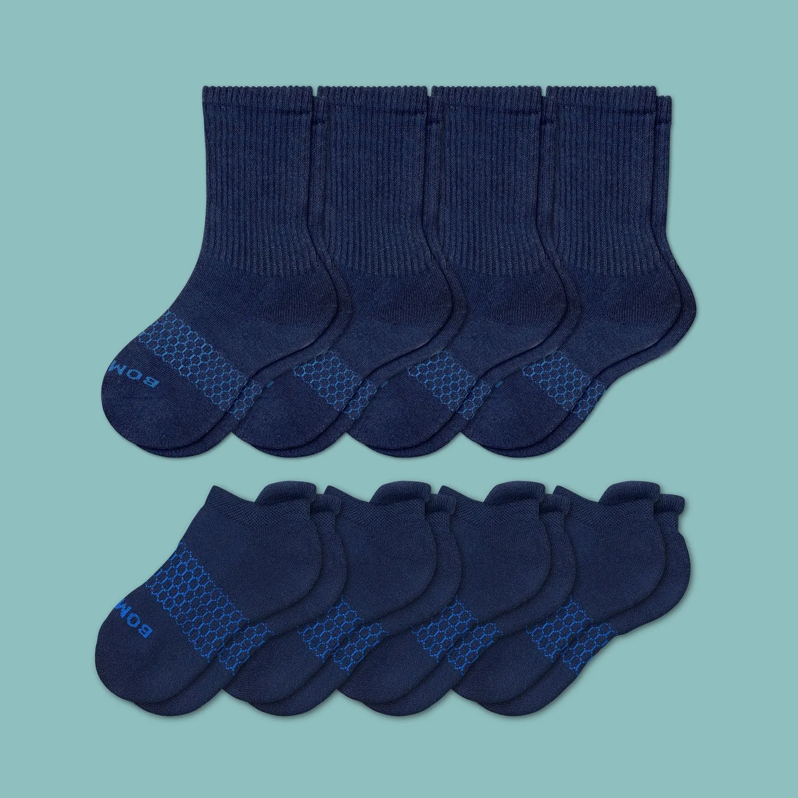 Youth Solids Calf & Ankle Sock 8-Pack