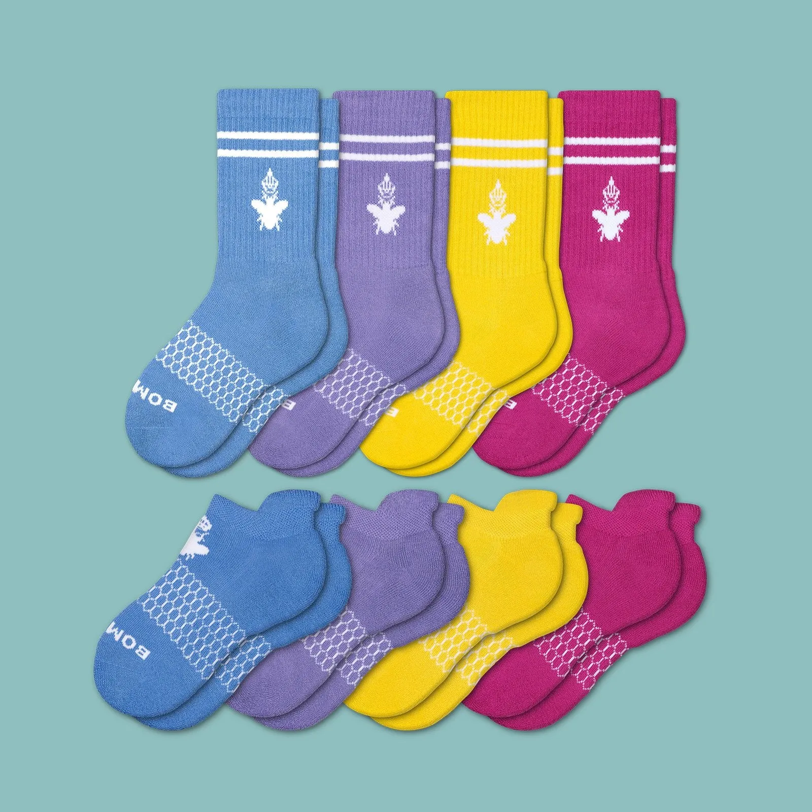 Youth Solids Calf & Ankle Sock 8-Pack
