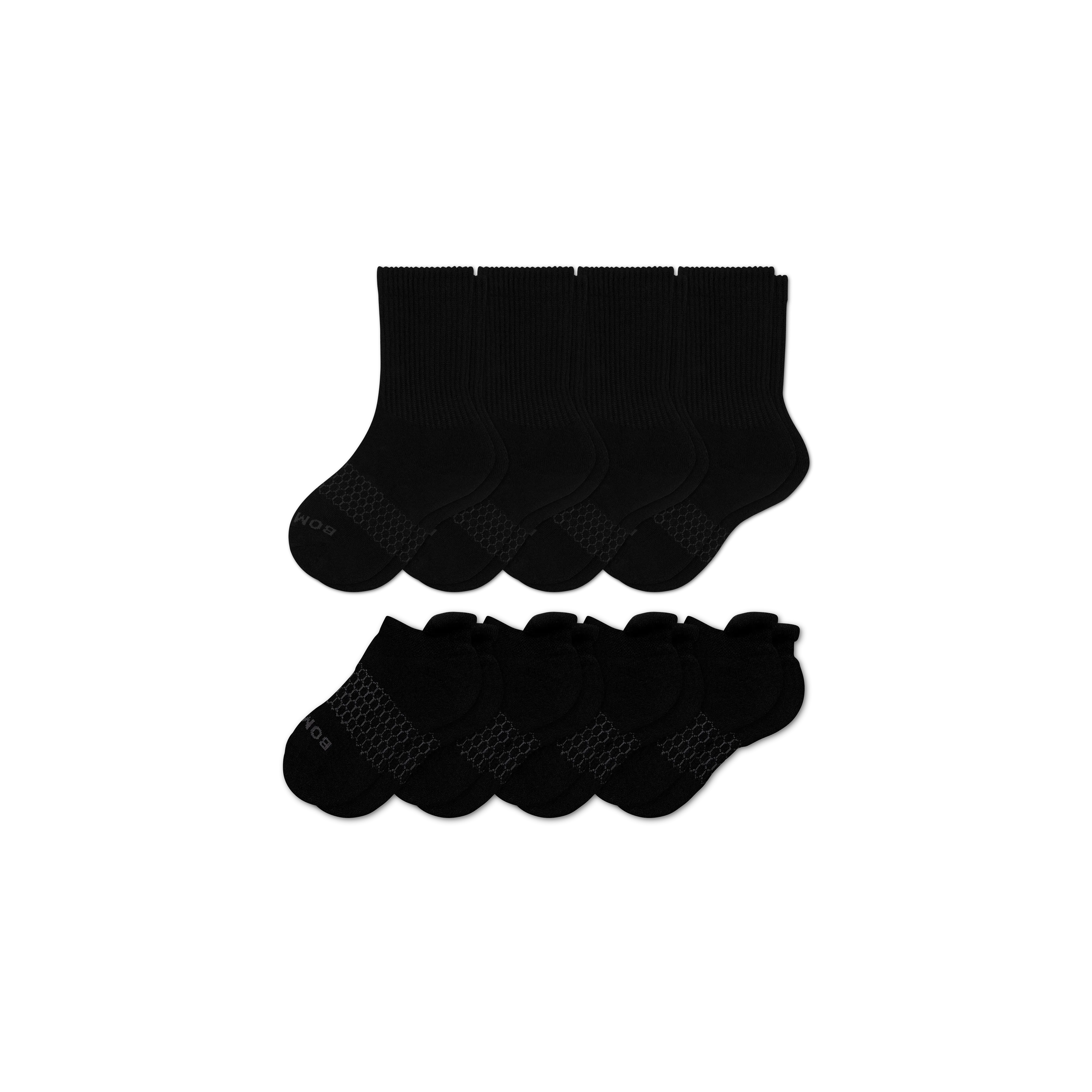 Youth Solids Calf & Ankle Sock 8-Pack