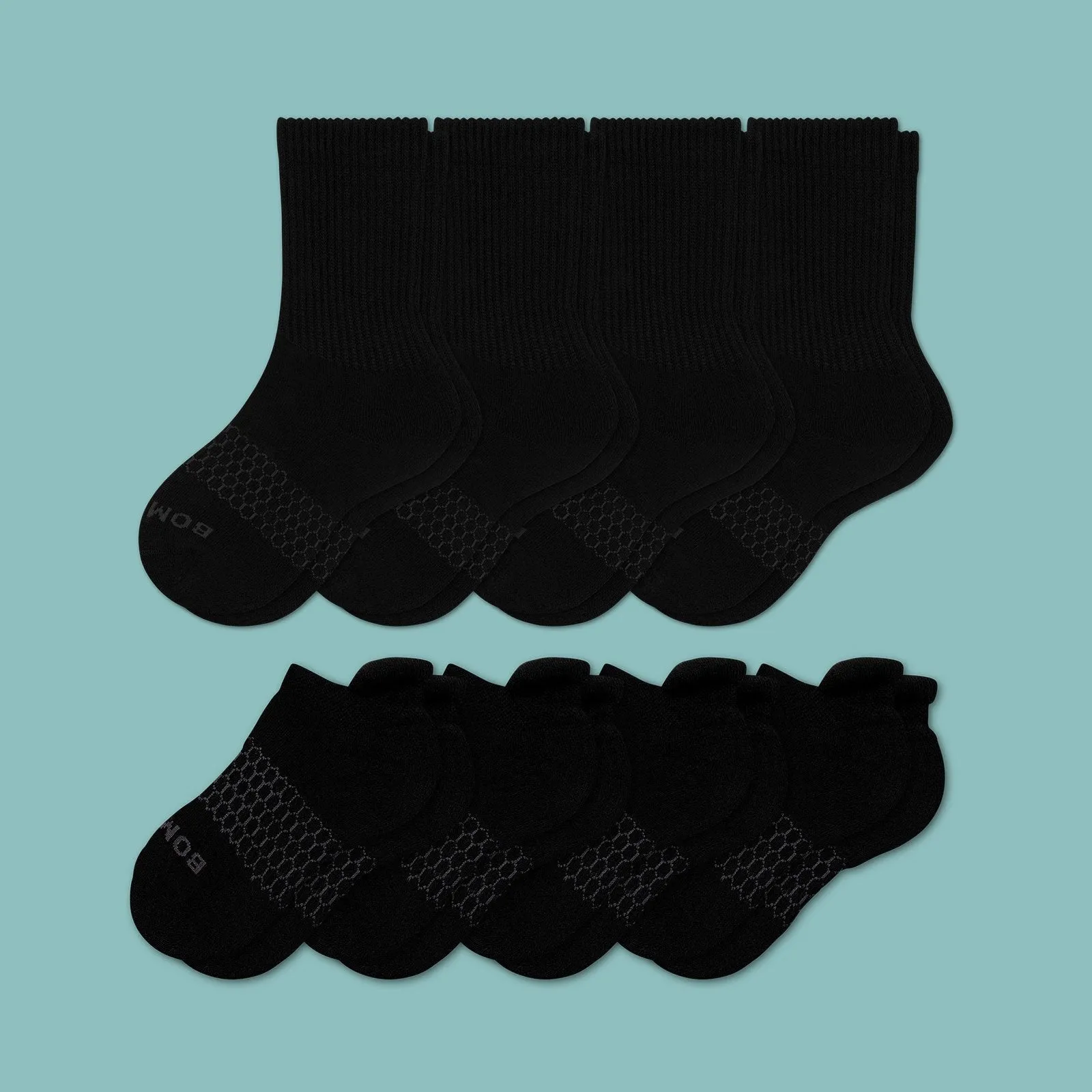 Youth Solids Calf & Ankle Sock 8-Pack