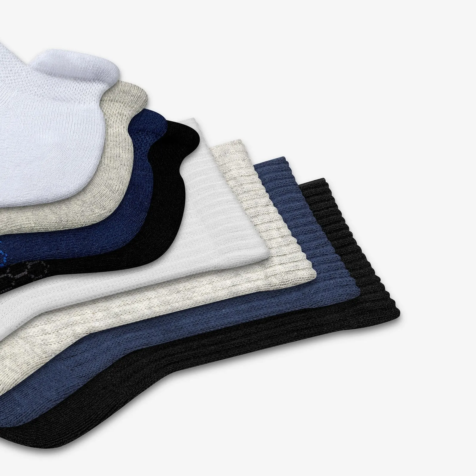 Youth Solids Calf & Ankle Sock 8-Pack