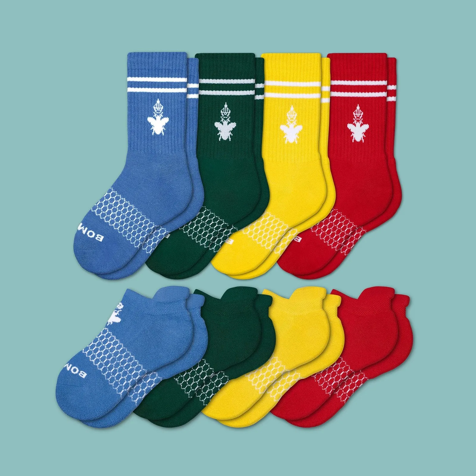 Youth Solids Calf & Ankle Sock 8-Pack