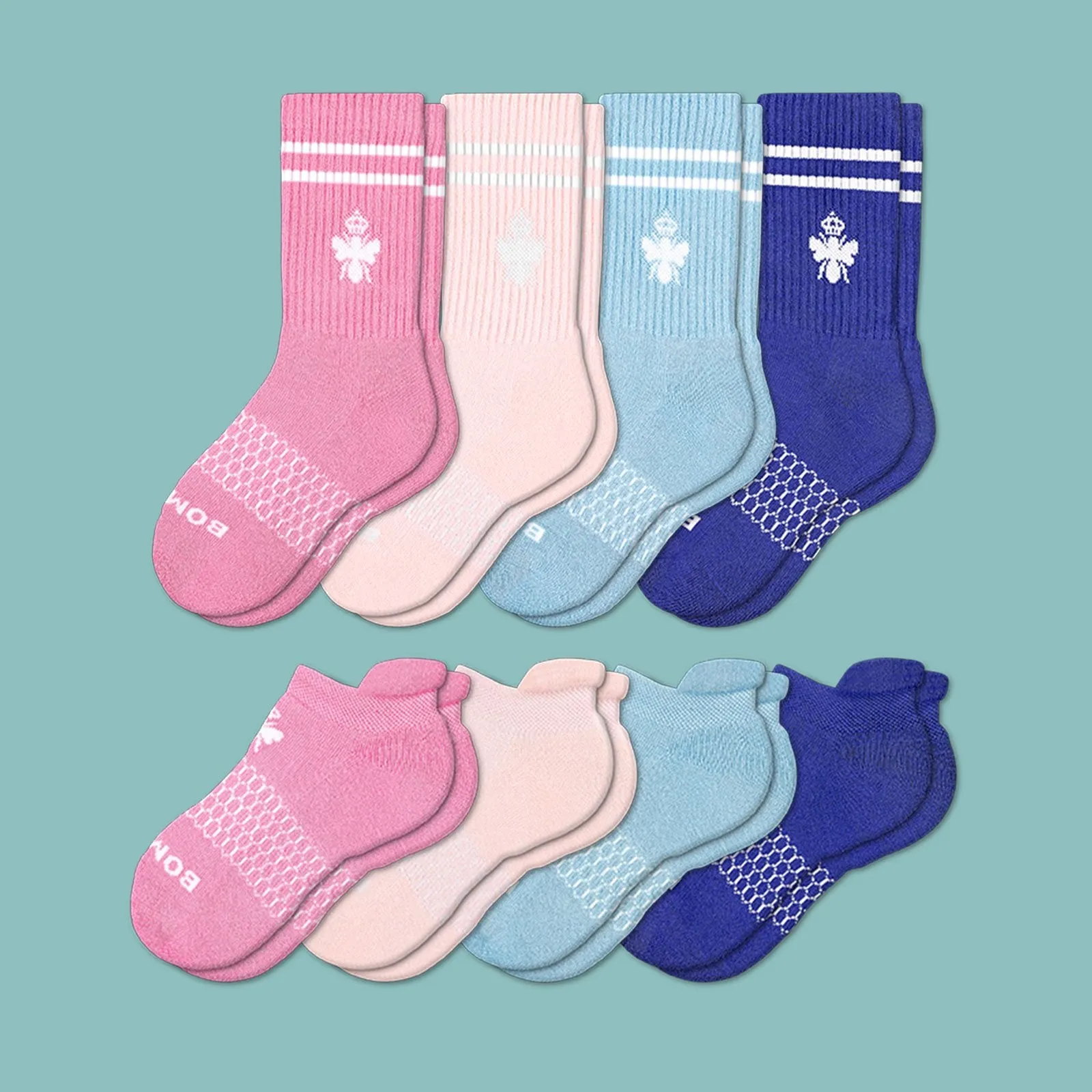 Youth Solids Calf & Ankle Sock 8-Pack