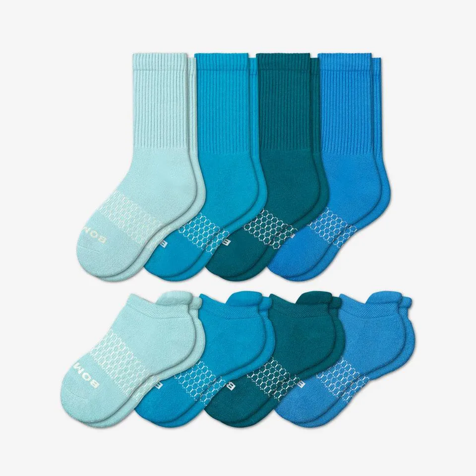 Youth Solids Calf & Ankle Sock 8-Pack