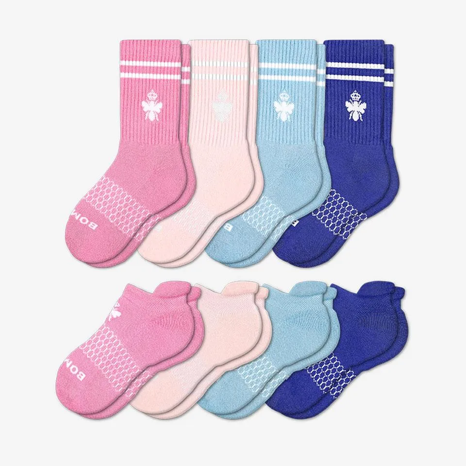 Youth Solids Calf & Ankle Sock 8-Pack