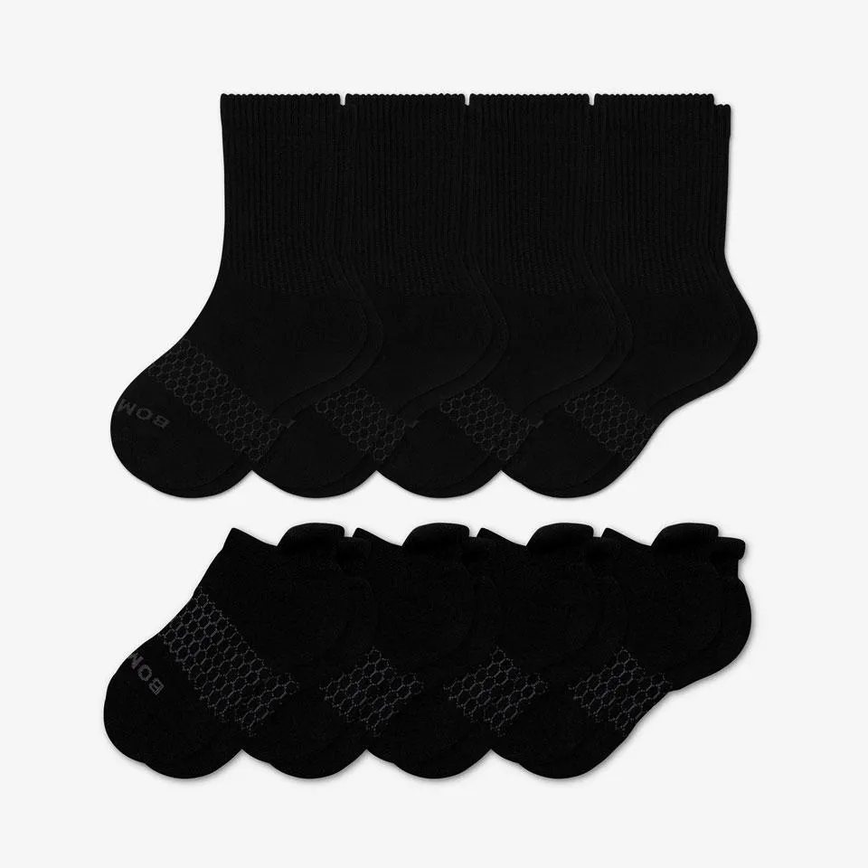 Youth Solids Calf & Ankle Sock 8-Pack