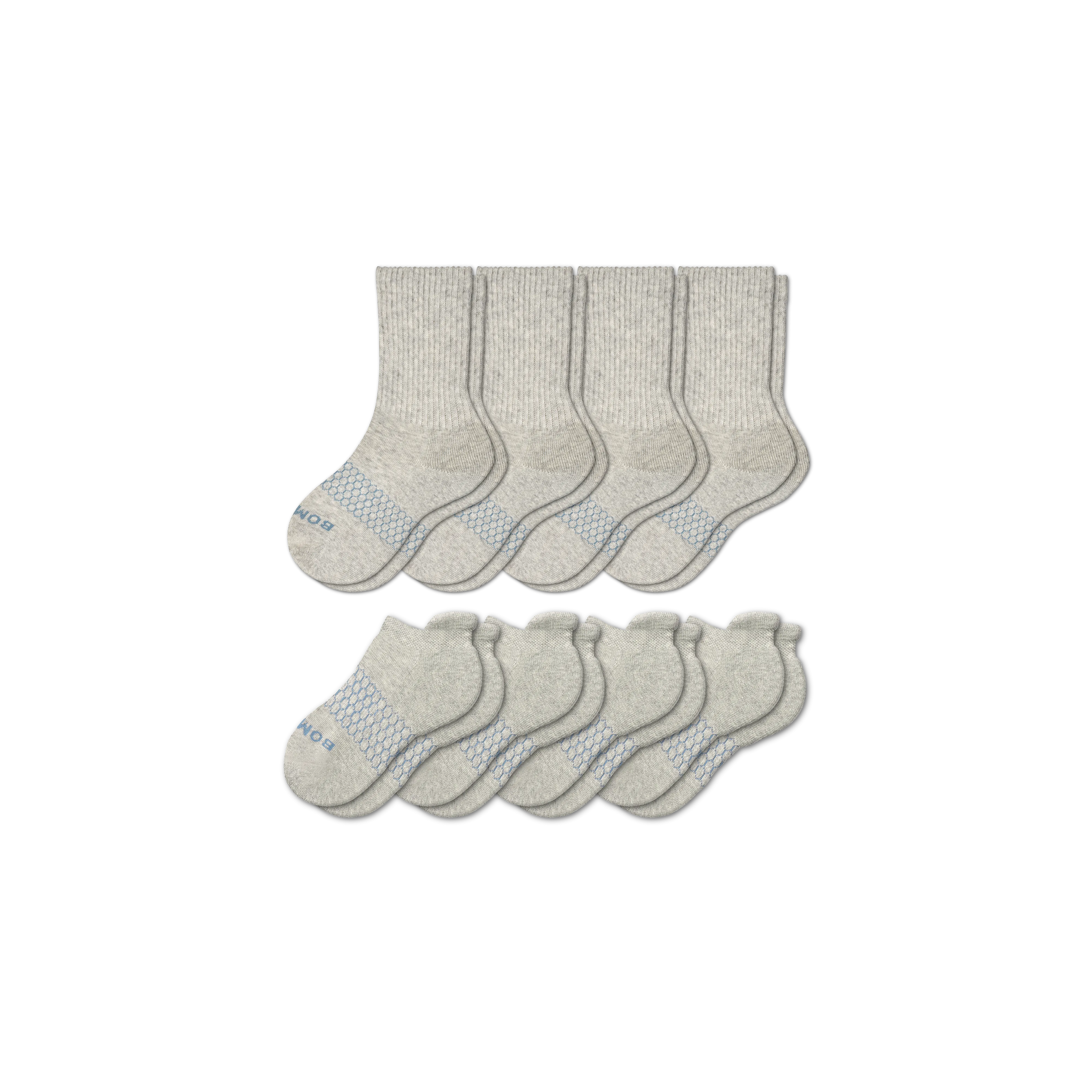 Youth Solids Calf & Ankle Sock 8-Pack