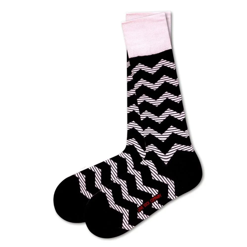 Zig Zag Men's Funky Striped Dress Socks Love Sock Company