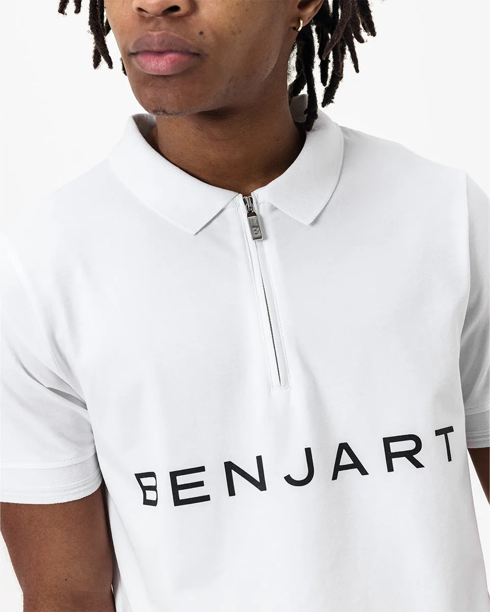 Zip Polo Shirt - White