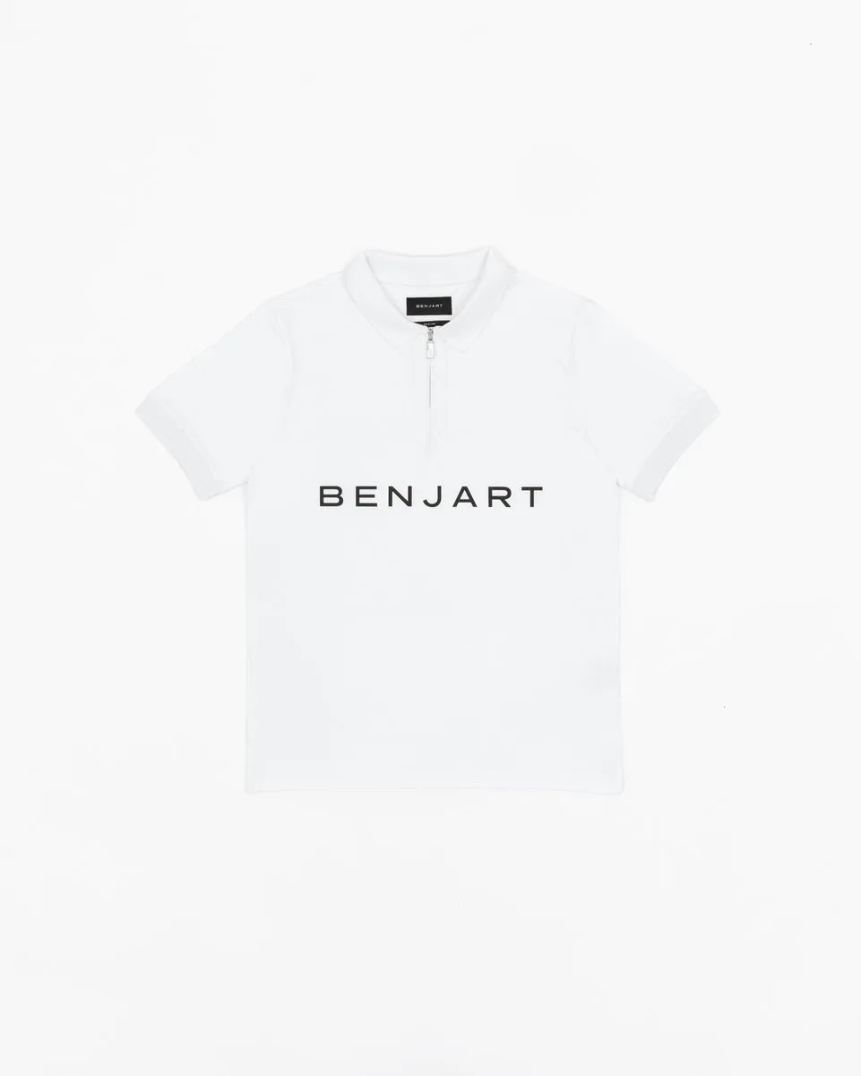 Zip Polo Shirt - White